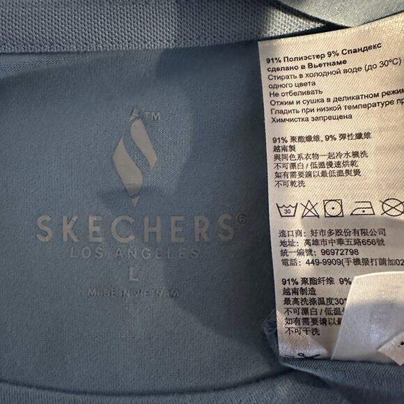 Skechers Womens Activewear Long Sleeve Tops Large Blue/Pink 2 Set Workout Shirts - Picture 7 of 8